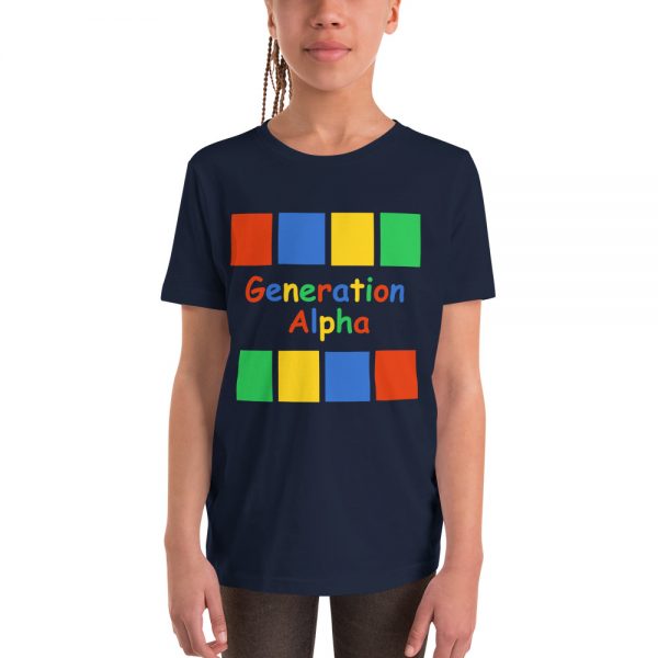 Generation Alpha Colored Blocks – Youth Short Sleeve T-Shirt - Blue